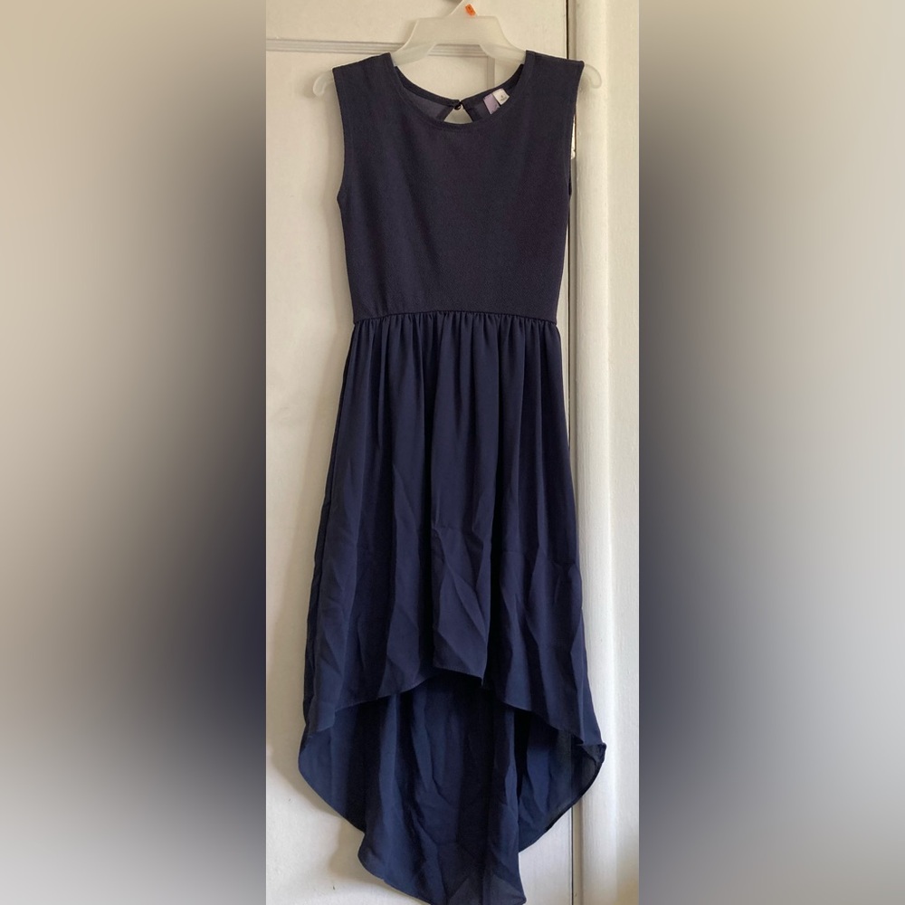 Alya Blue High Low Fit and Flare Dress